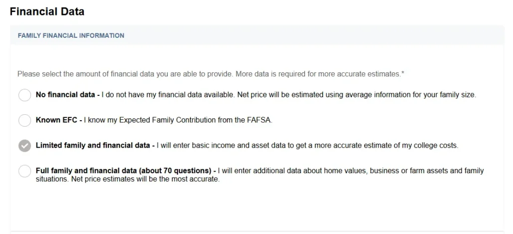 4. Estimate of Financial Aid